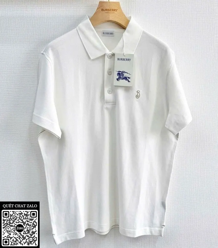 Áo polo nam màu trắng Burberry mã 4 chuẩn Like Auth cao cấp xịn Áo polo nam màu trắng Burberry mã 4 chuẩn Like Auth cao cấp xịn