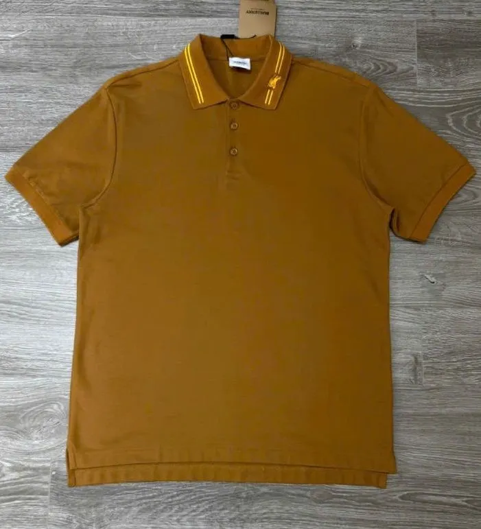 Áo polo nam màu vàng BBR Burberry mã 3 sang trọng xịn mịn cao cấp Áo polo nam màu vàng BBR Burberry mã 3 sang trọng xịn mịn cao cấp