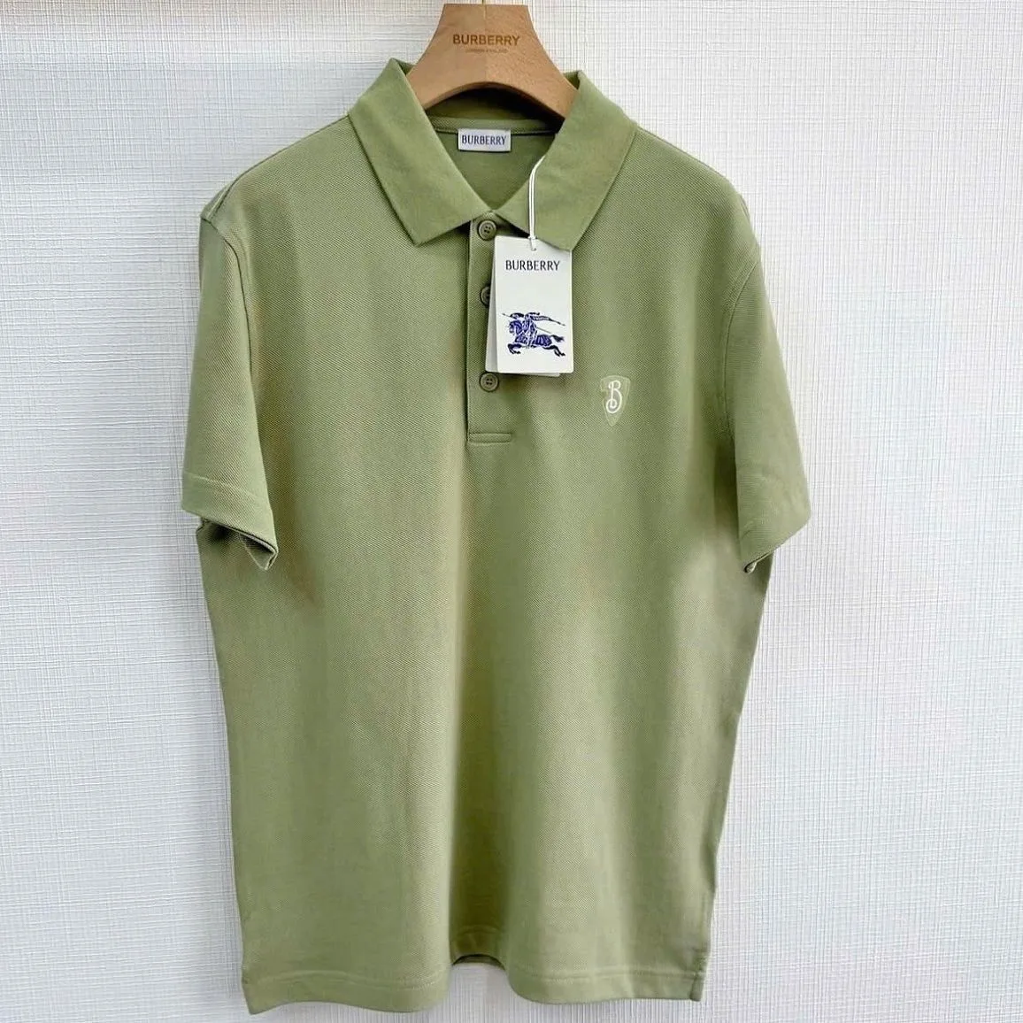 Áo polo nam màu xanh BBR Burberry cao cấp men lì đẳng sang mã 2