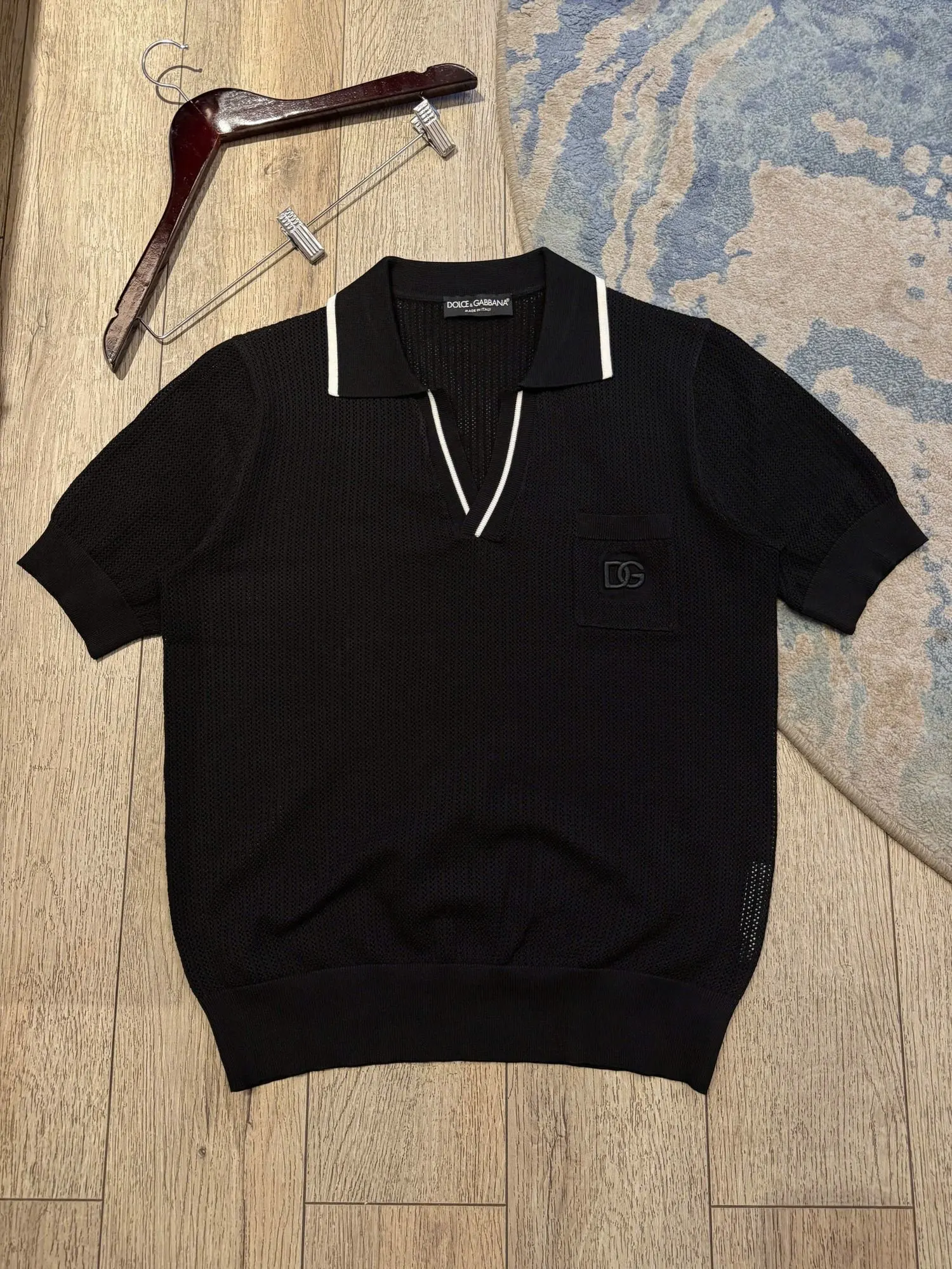 Áo polo nam màu đen DG mã 2 Dolce chuẩn xịn phong cách mới mẻ