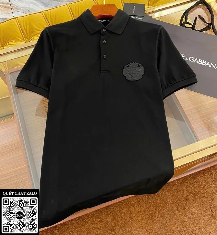 Áo polo nam màu đen DG mã 8 phong cách cao cấp vừa vặn sang trọng
