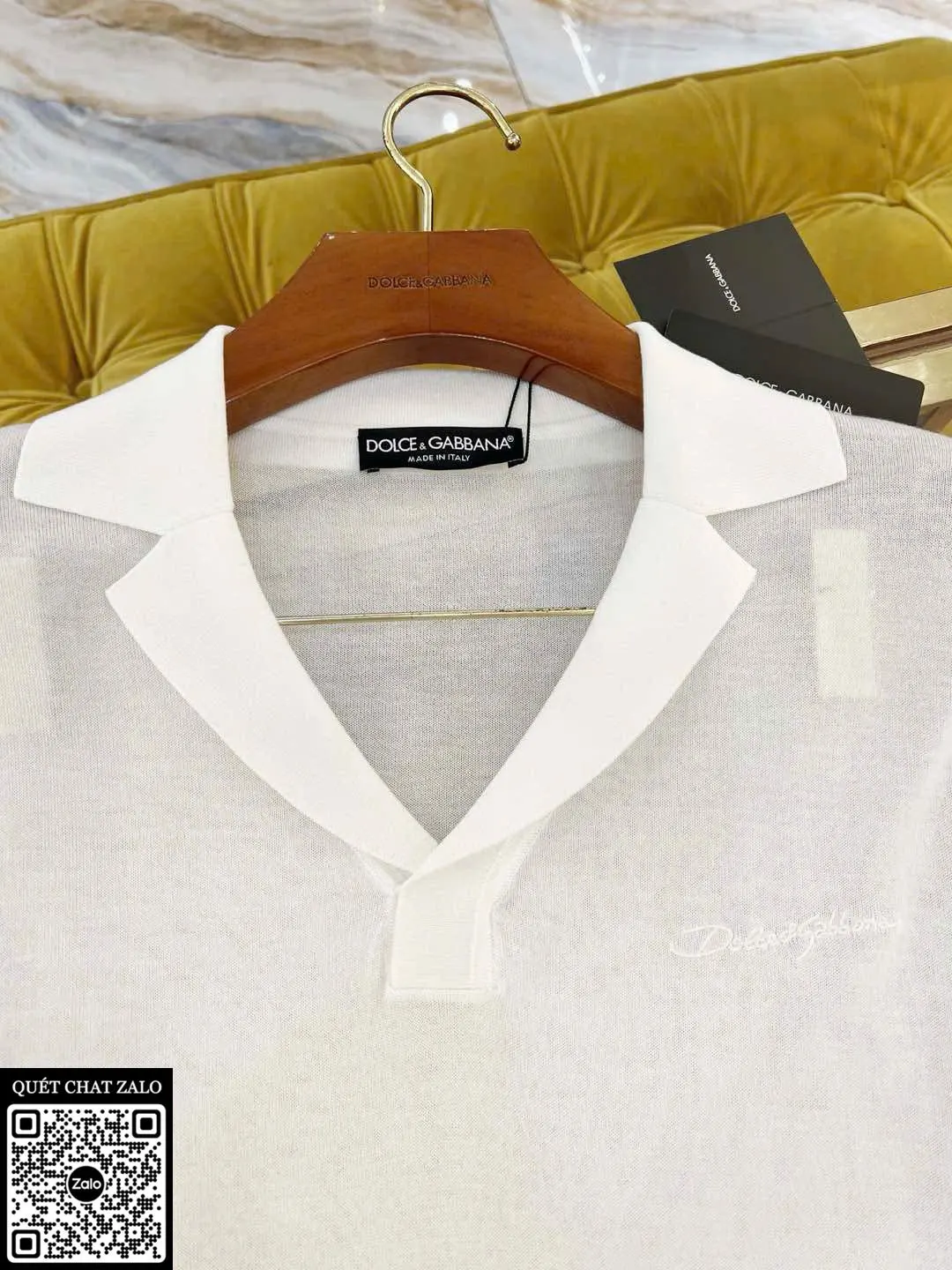 Áo polo nam màu trắng Dolce Gabbana mã 1 quý phái đẳng cấp sang trọng