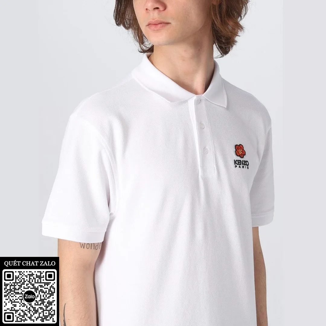 Áo polo Kenzo nam màu trắng mã 1b phong cách thượng hạng thoải mái