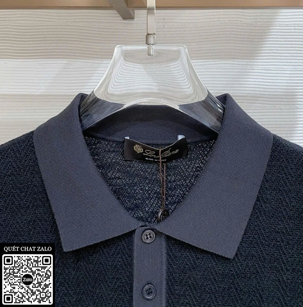 Áo polo nam màu đen Loro Piana mã 2 cao cấp đánh giá tốt chuẩn đẹp