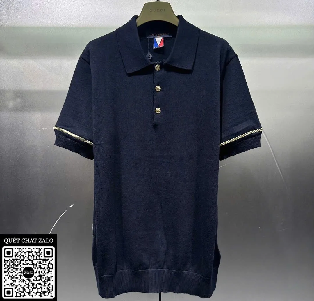 Áo polo nam màu xanh LV mã 1 chuẩn đỉnh cách xuất sắc thời thượng