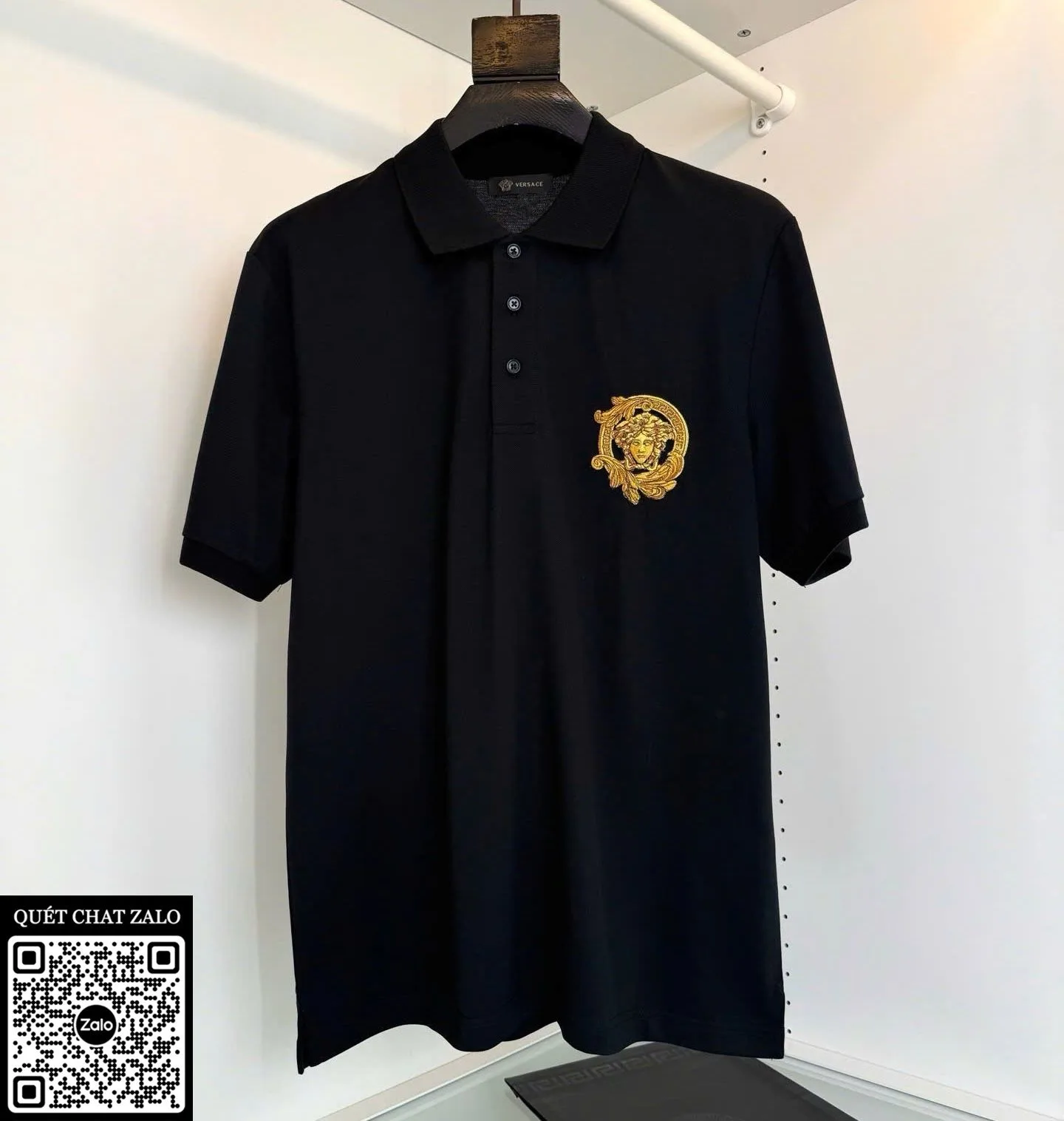 Áo polo nam màu đen Versace mã 5 đẳng cấp thượng lưu quá đỉnh