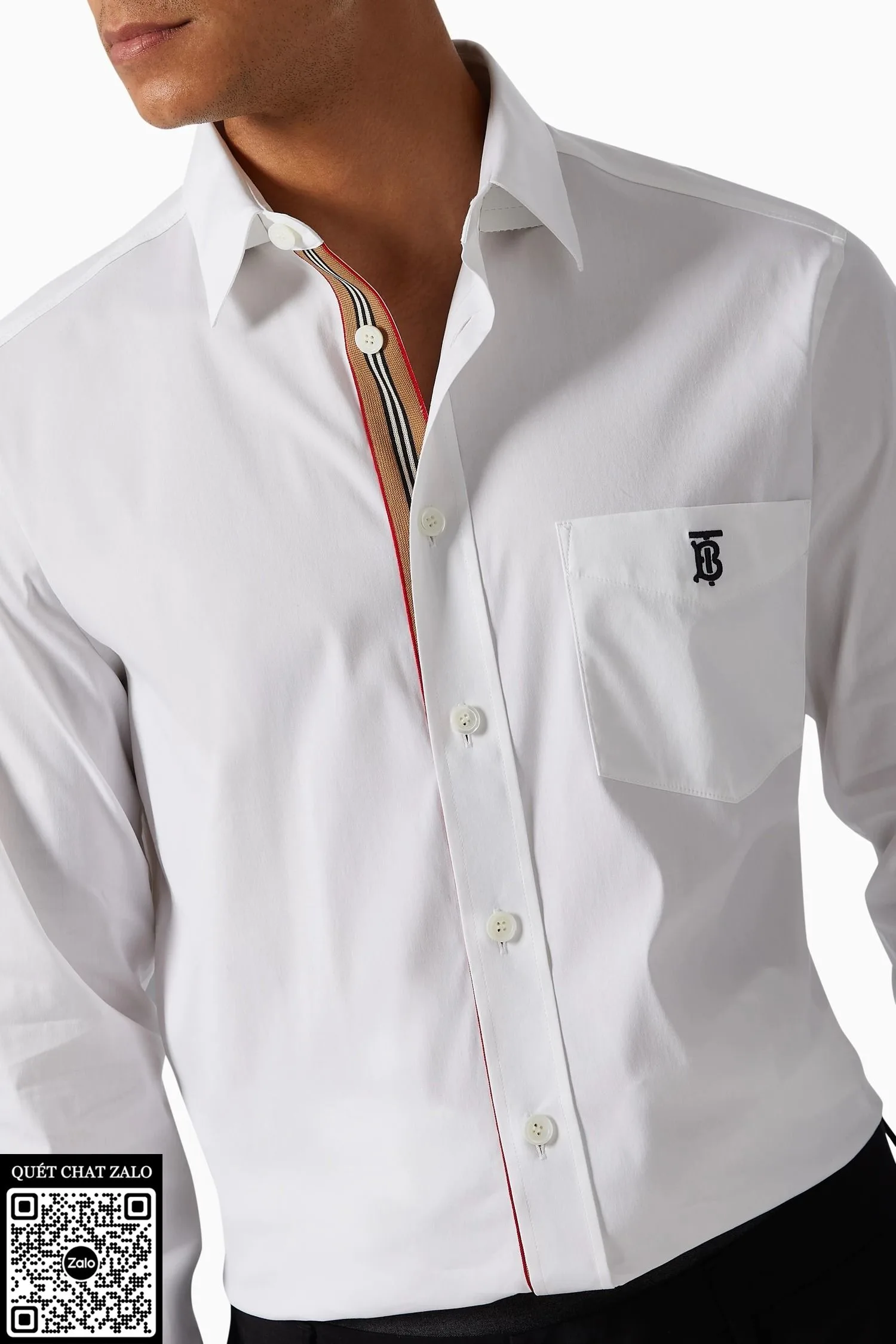 Áo sơ mi nam màu trắng BBR tay dài mã 1 hiếm đẹp ấn tượng