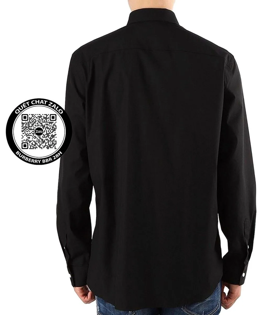 Áo sơ mi nam hiệu Burberry BBR tay dài màu trơn mã 28h cao cấp