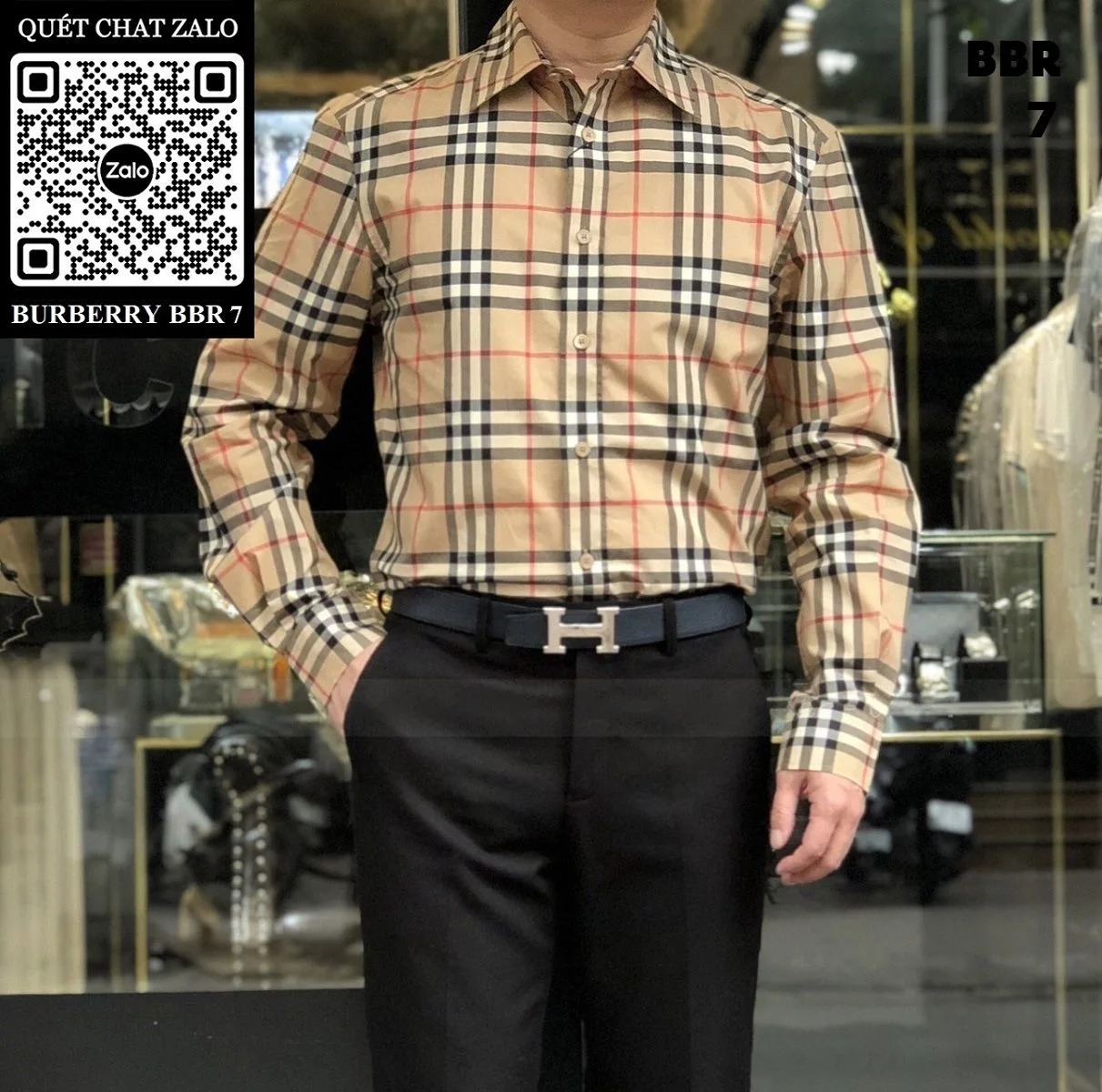 Áo sơ mi Burberry vàng kẻ caro tay dài nam BBR mã 7 sang trọng Áo sơ mi Burberry vàng kẻ caro tay dài nam BBR mã 7 sang trọng