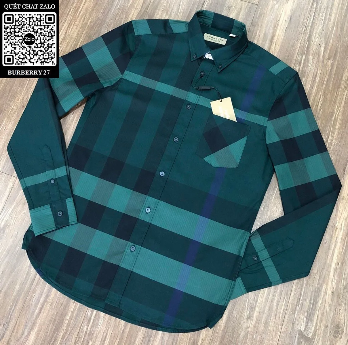 Áo sơ mi Burberry xanh kẻ caro tay dài nam cao cấp mã 27 thích ngay Áo sơ mi Burberry xanh kẻ caro tay dài nam cao cấp mã 27 thích ngay