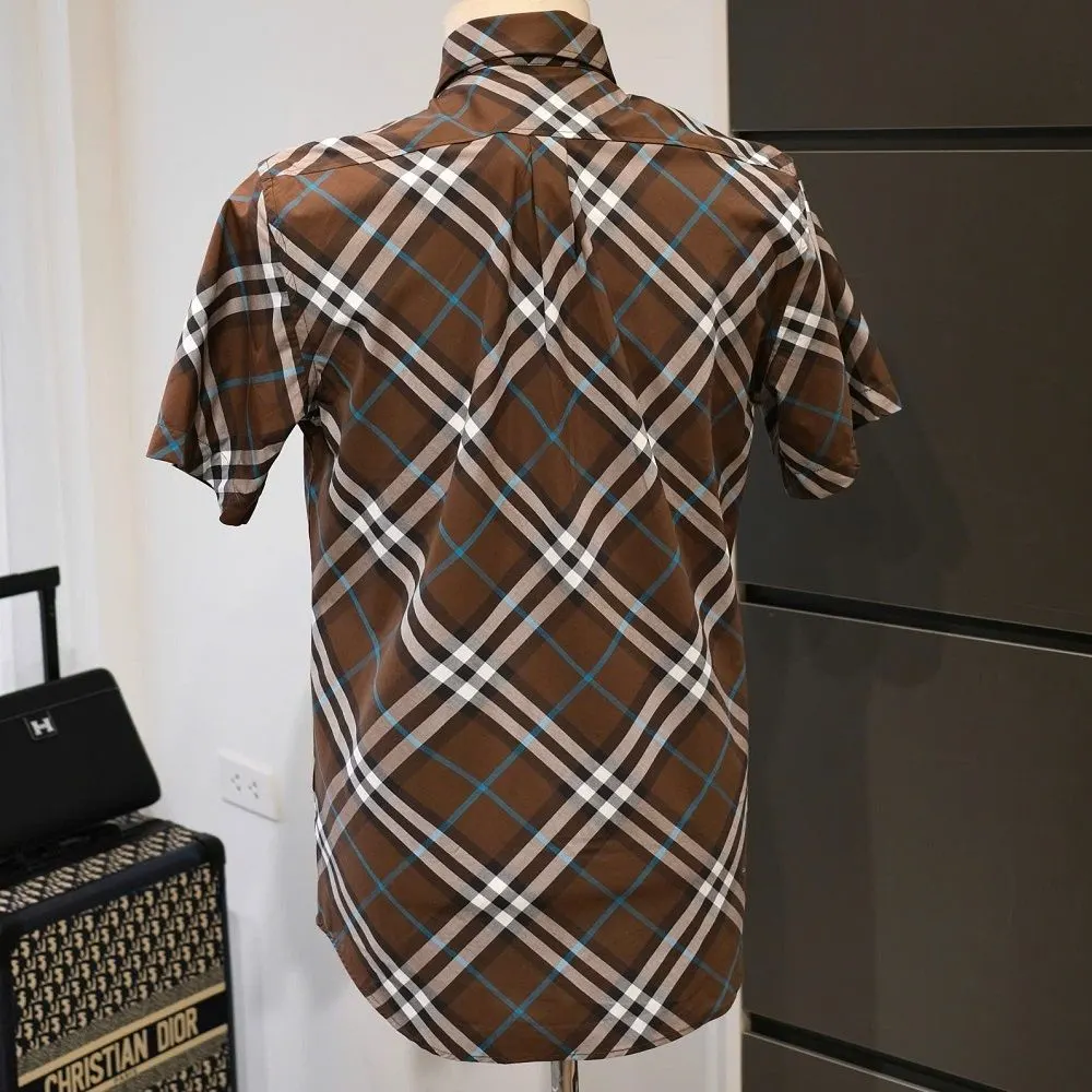 Áo sơ mi nam sọc caro Burberry màu nâu tay ngắn cao cấp mã 1 xịn mịn Áo sơ mi nam sọc caro Burberry màu nâu tay ngắn cao cấp mã 1 xịn mịn