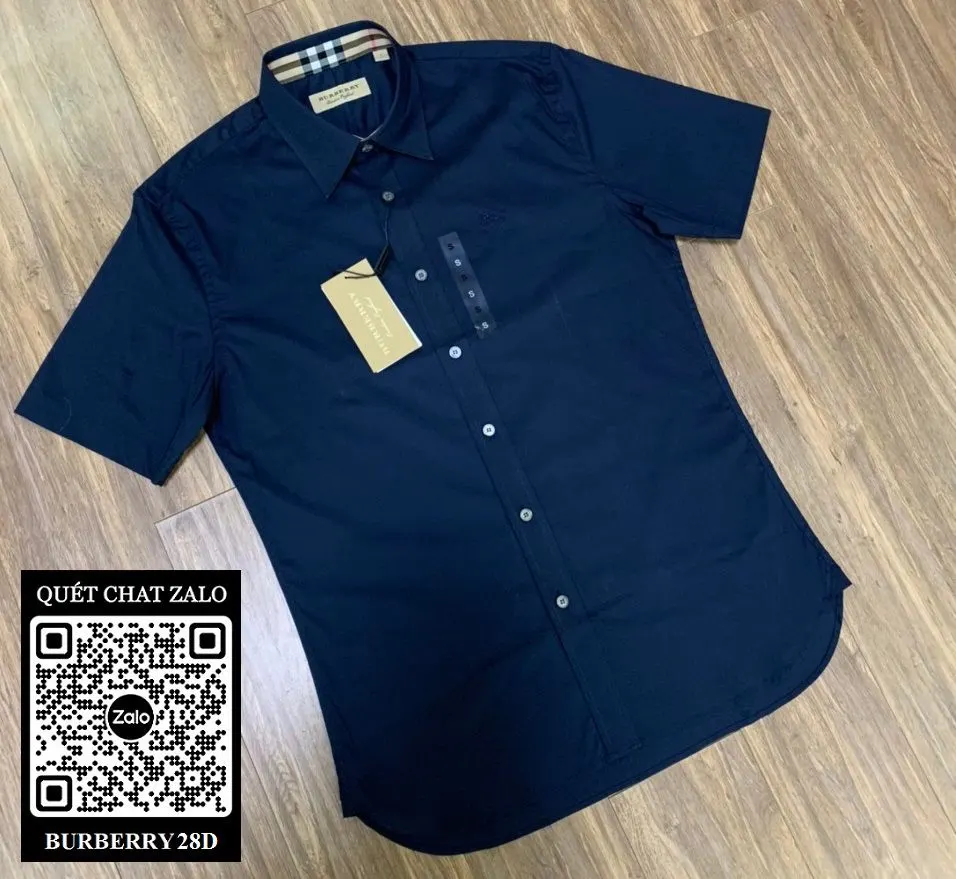 Áo sơ mi nam màu trơn màu xanh BBR tay ngắn mã 28d chuẩn đẹp