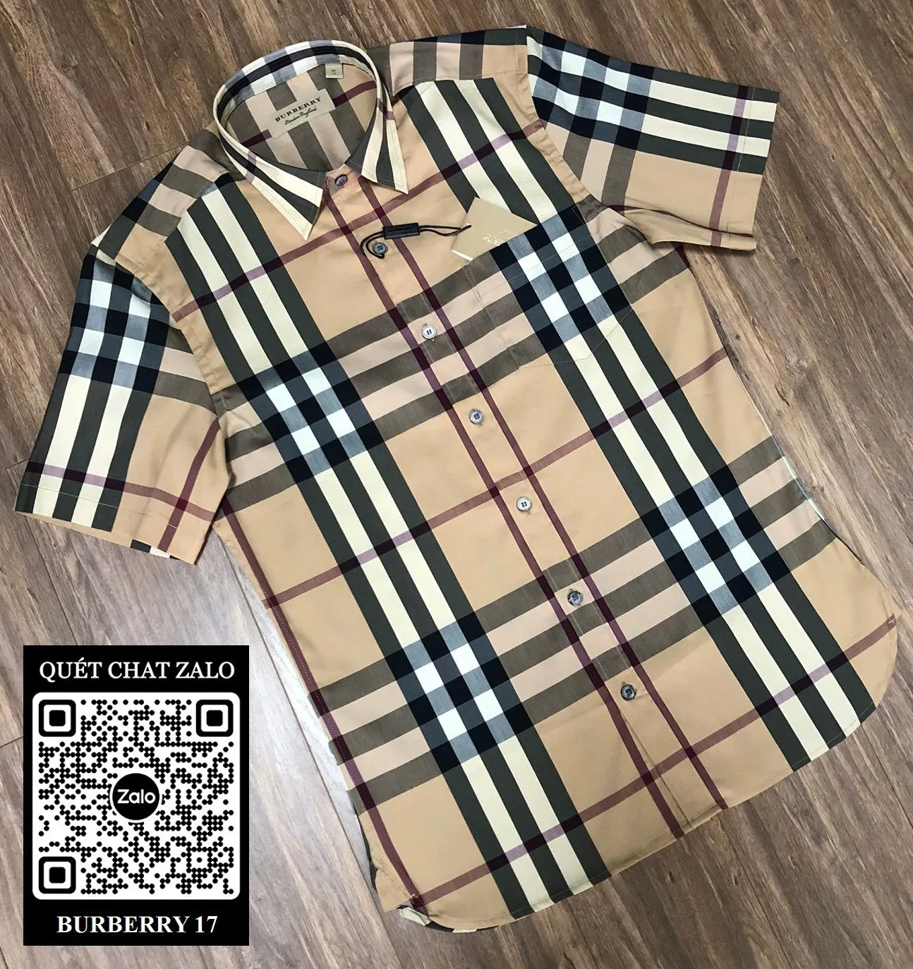 Áo sơ mi Burberry nam màu vàng caro tay ngắn mã 17 chuẩn đỉnh hoàn hảo Áo sơ mi Burberry nam màu vàng caro tay ngắn mã 17 chuẩn đỉnh hoàn hảo