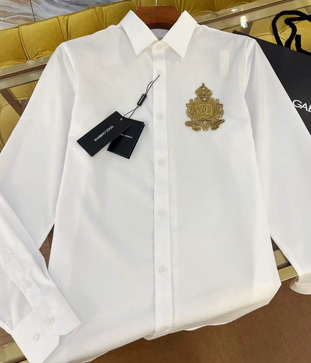 Áo sơ mi nam màu trắng Dolce tay dài DG cao cấp phong độ mã 1 Áo sơ mi nam màu trắng Dolce tay dài DG cao cấp phong độ mã 1