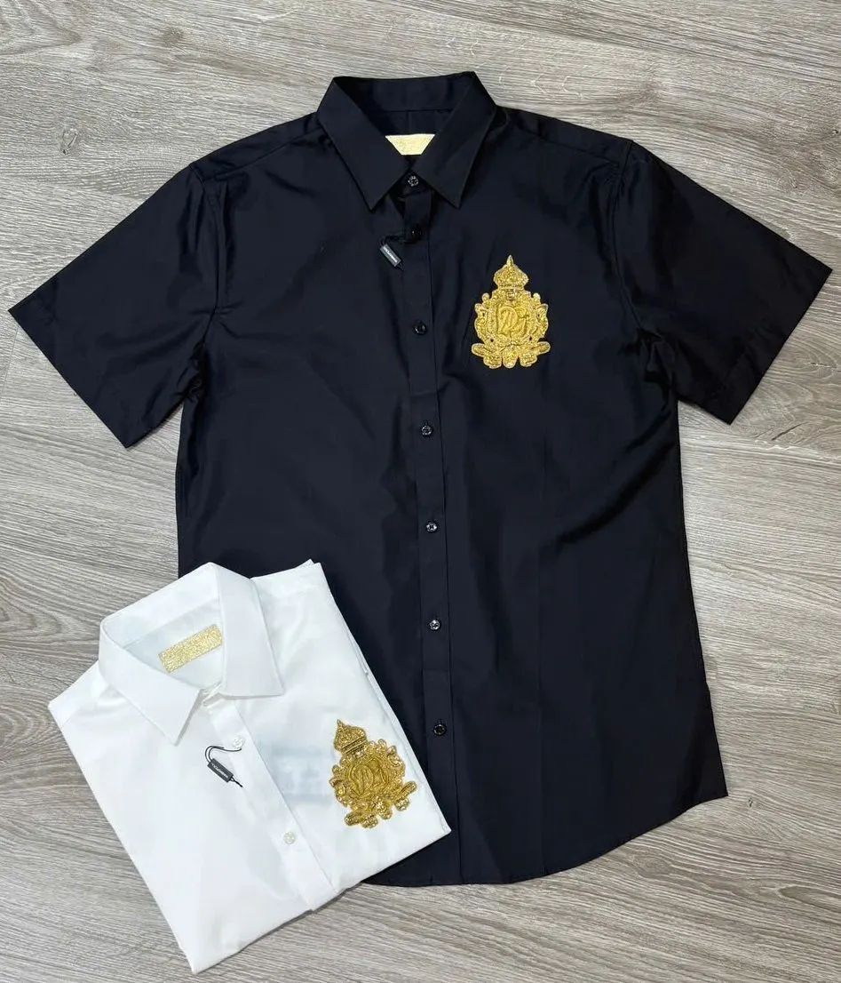 Áo sơ mi nam màu đen Dolce tay ngắn mã 4 DG hợp mốt siêu phẩm chất Áo sơ mi nam màu đen Dolce tay ngắn mã 4 DG hợp mốt siêu phẩm chất