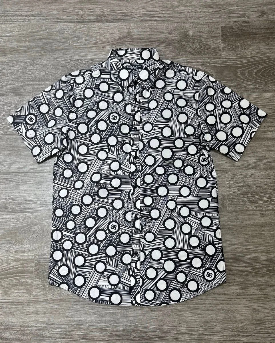 Áo sơ mi nam màu đen Dolce tay ngắn mã 5 bản giới hạn xịn cao cấp