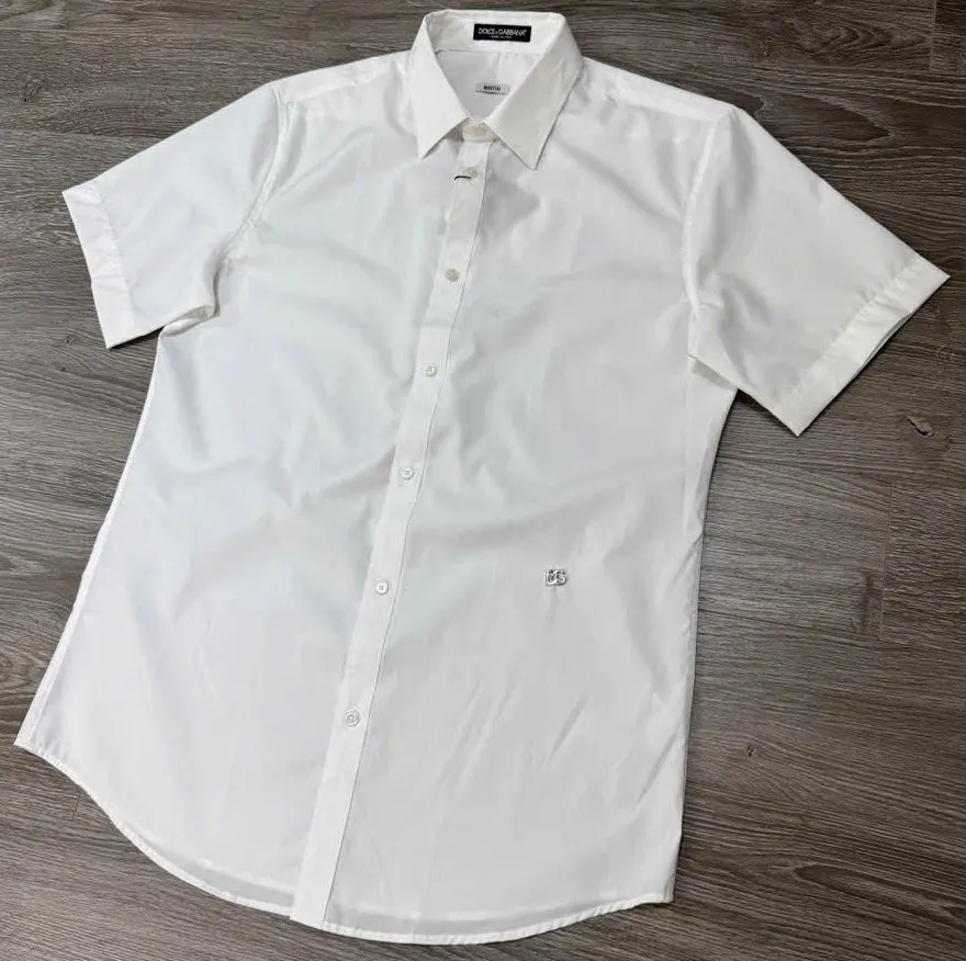 Áo sơ mi Dolce màu trắng tay ngắn nam mã 1 Dolce Gabbana mạnh mẽ