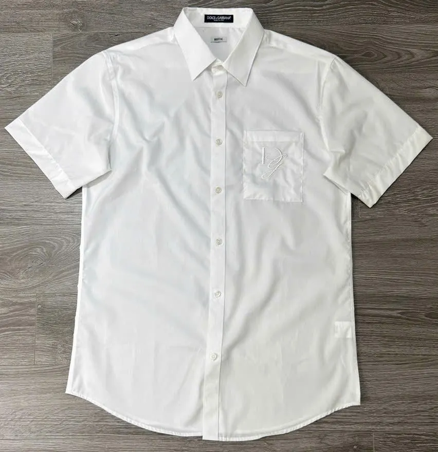 Áo sơ mi trắng Dolce tay ngắn nam mã 4 DG hàng độc quyền nhã nhặn