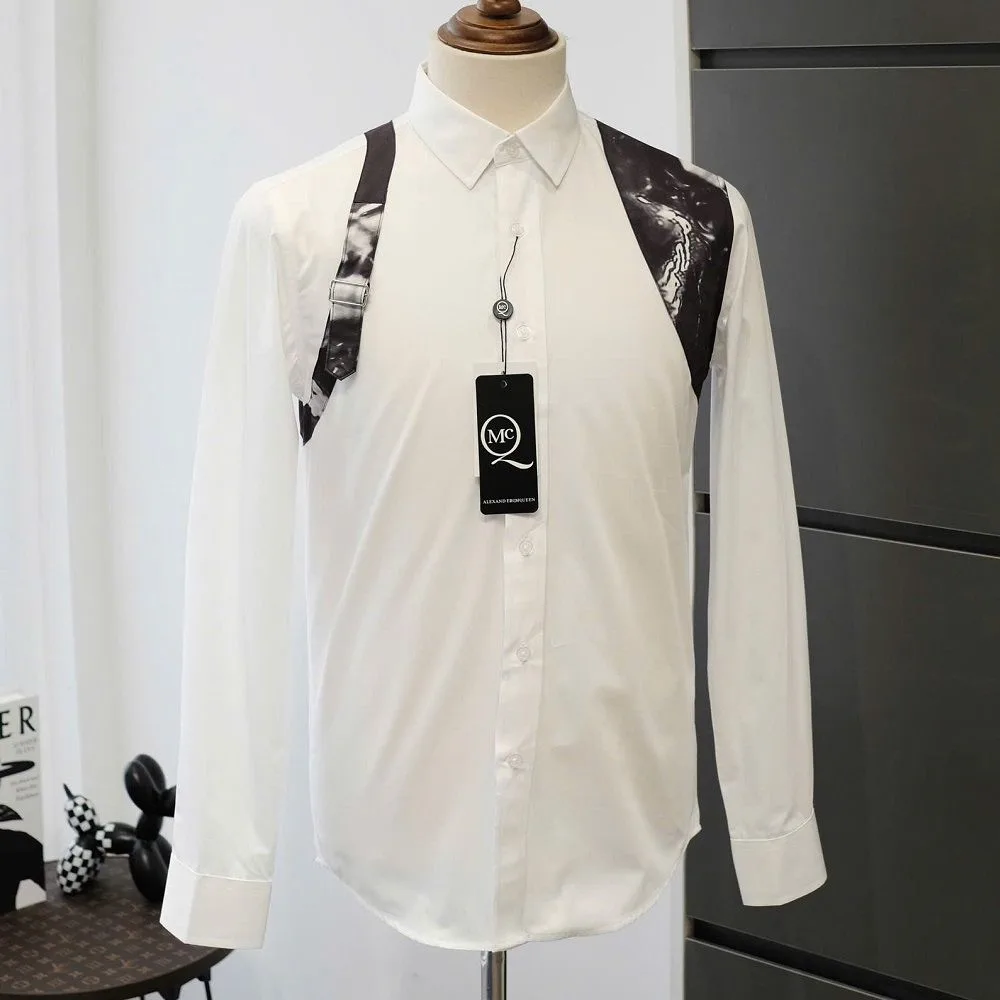 Áo sơ mi nam màu trắng McQueen tay dài mã 3 tinh tế đẳng cấp