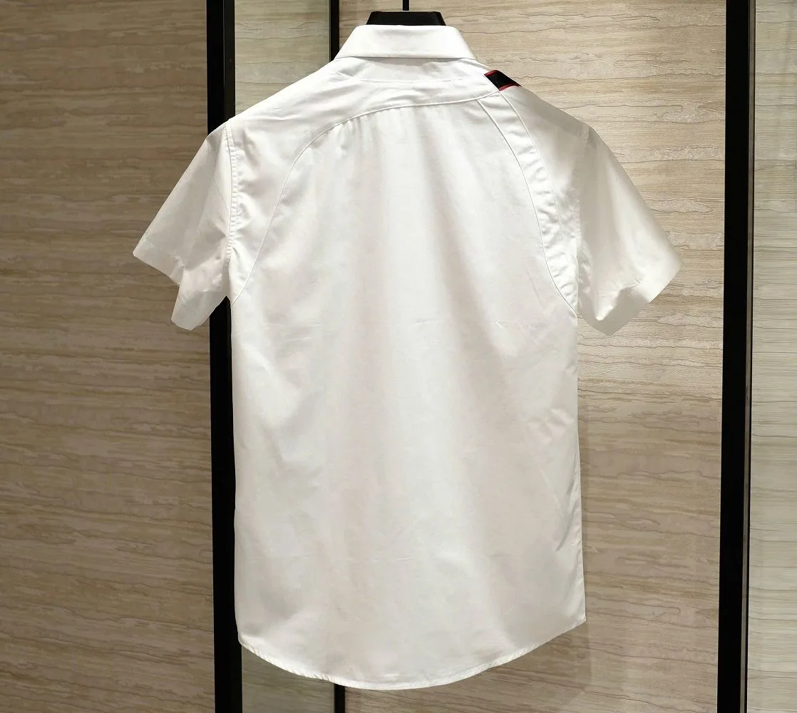 Sơ mi McQueen trắng tay ngắn nam mã 1 phong cách thanh lịch bắt mắt