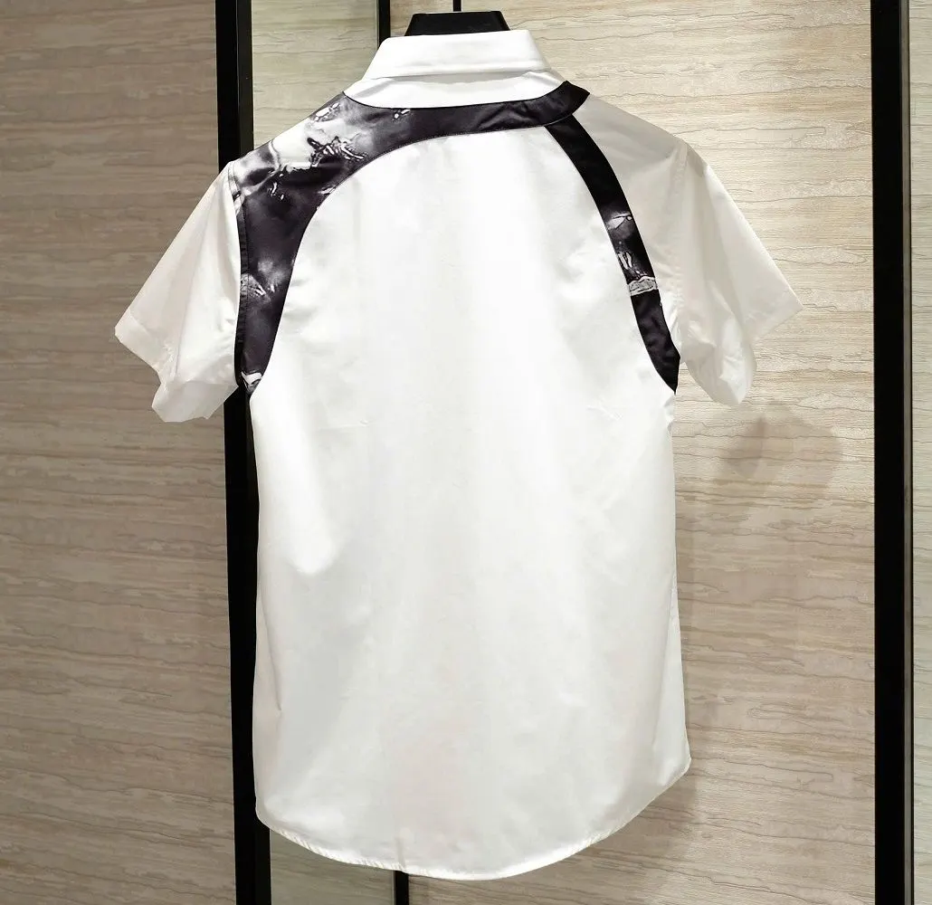 Áo sơ mi nam màu trắng McQueen tay ngắn mã 2 chuẩn like real