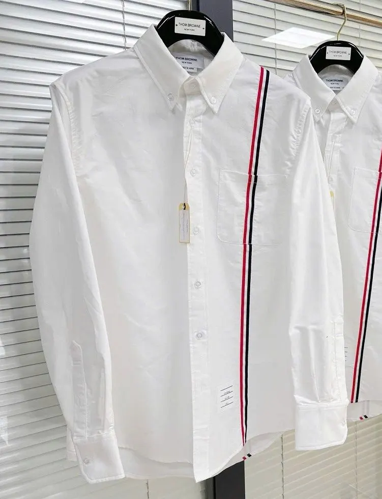 Áo sơ mi Thom Browne trắng tay dài nam chuẩn dáng mã 1 cao cấp