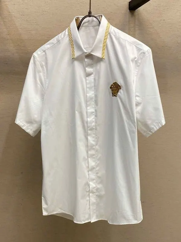 Áo sơ mi nam màu trắng Versace tay ngắn mã 1 cao cấp điển trai Áo sơ mi nam màu trắng Versace tay ngắn mã 1 cao cấp điển trai