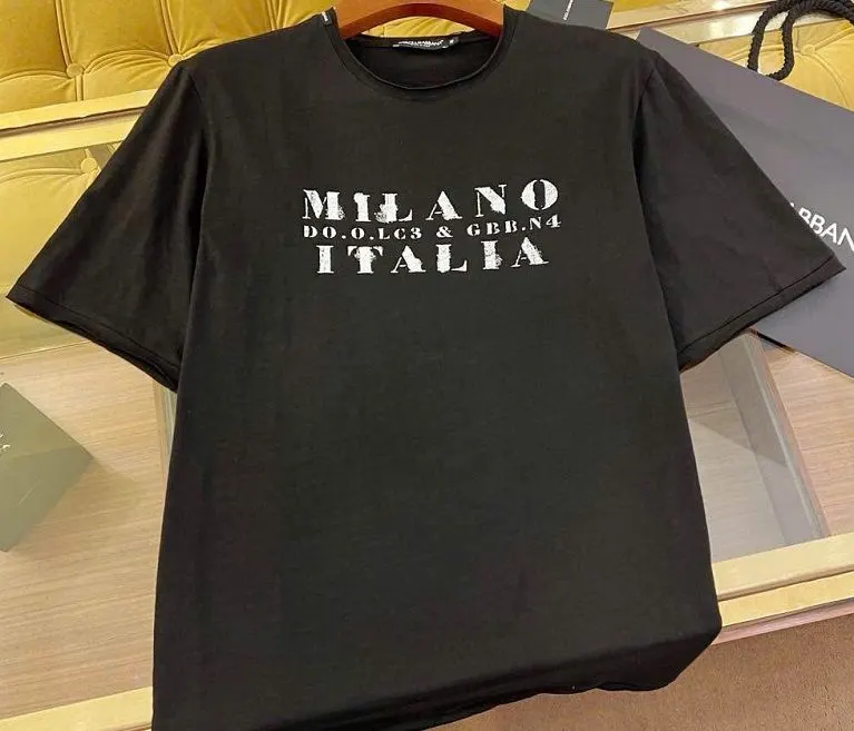 Áo thun đen form rộng áo phông cổ tròn Dolce Gabbana mã 25 nam nữ