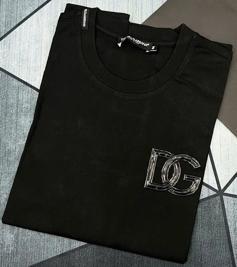 Áo thun đen đẹp Dolce cổ tròn mã 32 — áo thun phông sang chảnh nam nữ