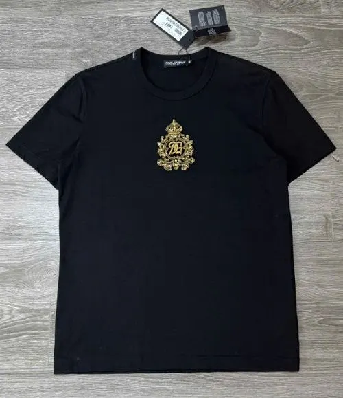 Áo phông đen DG mã 36 cổ tròn nam nữ thiết kế sang trọng mới mẻ