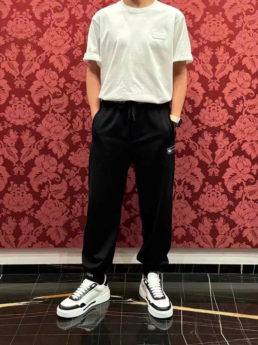 Áo phong trắng Like Auth Dolce Gabbana cổ tròn nam nữ mã 1 chuẩn xịn