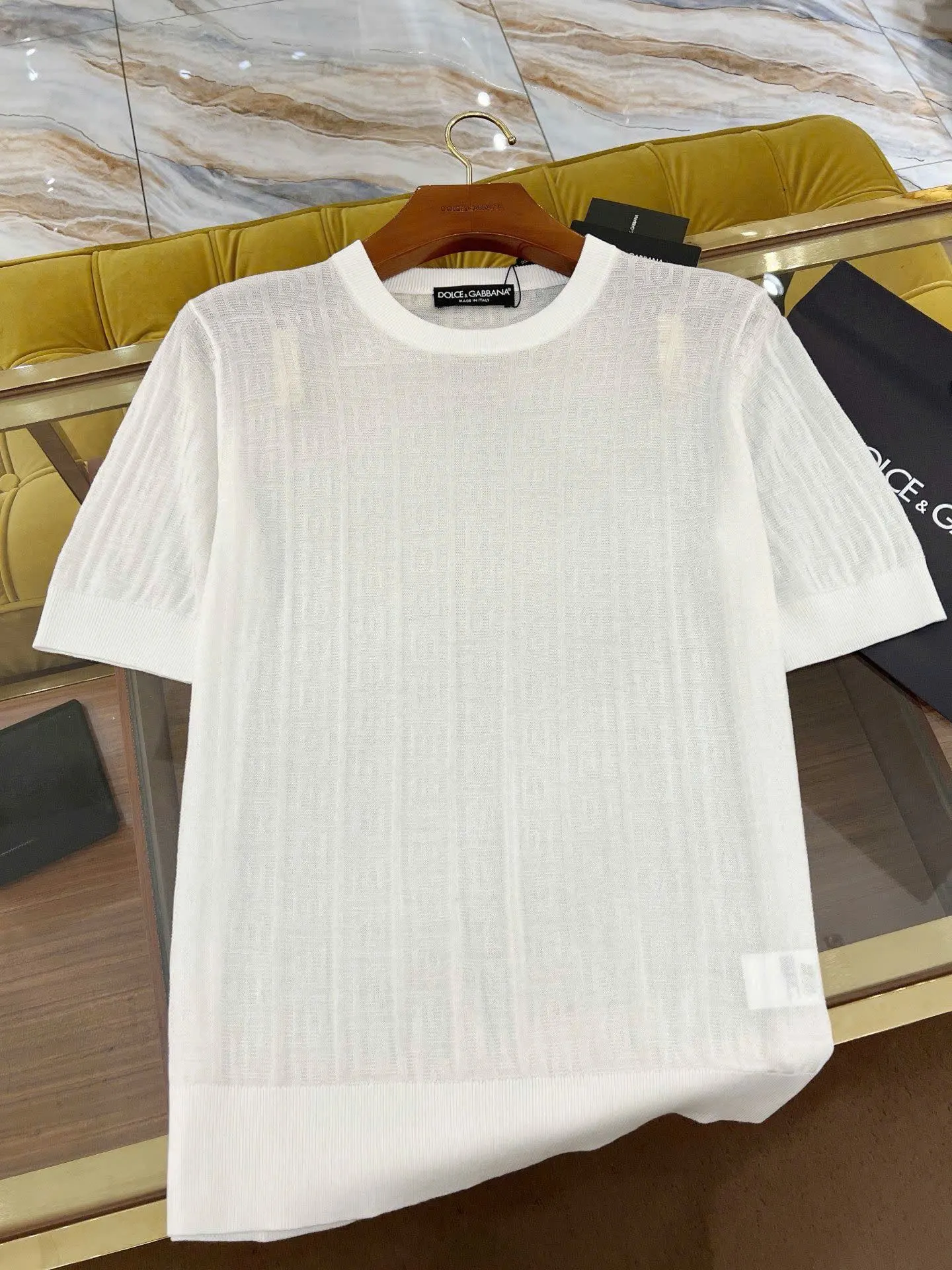 Áo phông DG nam trắng mã 23 Dolce cổ tròn xịn sò phong cách sành điệu