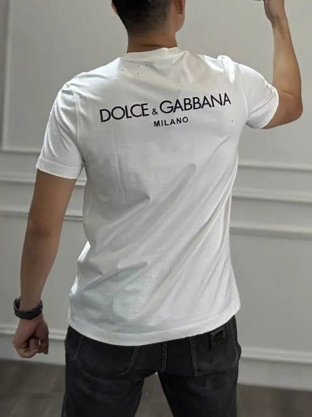 Áo phông trắng nam hàng hiệu Dolce Gabbana cổ tròn mã 29 Like Authentic Áo phông trắng nam hàng hiệu Dolce Gabbana cổ tròn mã 29 Like Authentic