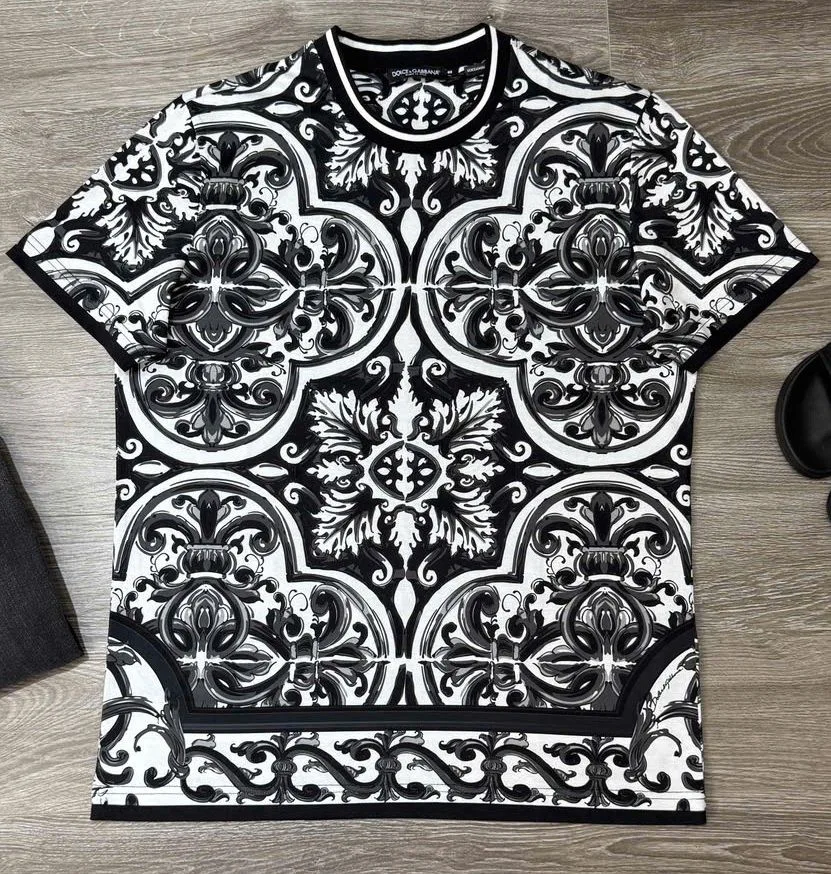 Áo thun Dolce Gabbana trắng mã 32 nam nữ cổ tròn hàng xịn DG cao cấp