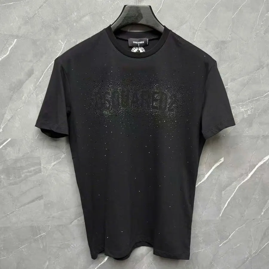 Áo phông nam đen trơn Dsq2 cổ tròn mã 25 phong cách thanh lịch