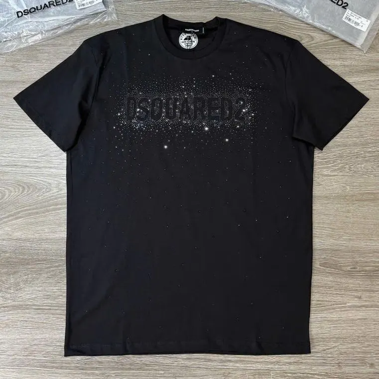 Áo thun nam đen Dsq2 cổ tròn mã 25b - áo phông cực phẩm nam nữ