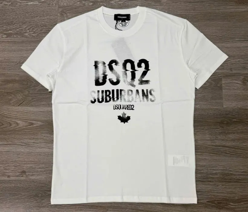 Áo thun Dsquared2 trắng mã 13 cổ tròn nam nữ phong cách thượng hạng ấn tượng Áo thun Dsquared2 trắng mã 13 cổ tròn nam nữ phong cách thượng hạng ấn tượng