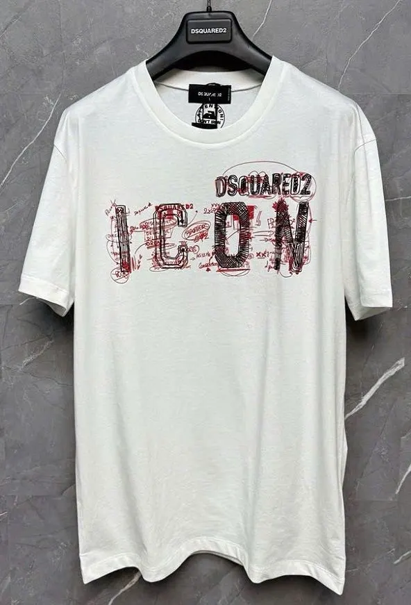 Áo thun Dsquared2 trắng cổ tròn mã 15 nam nữ cao cấp hợp lý