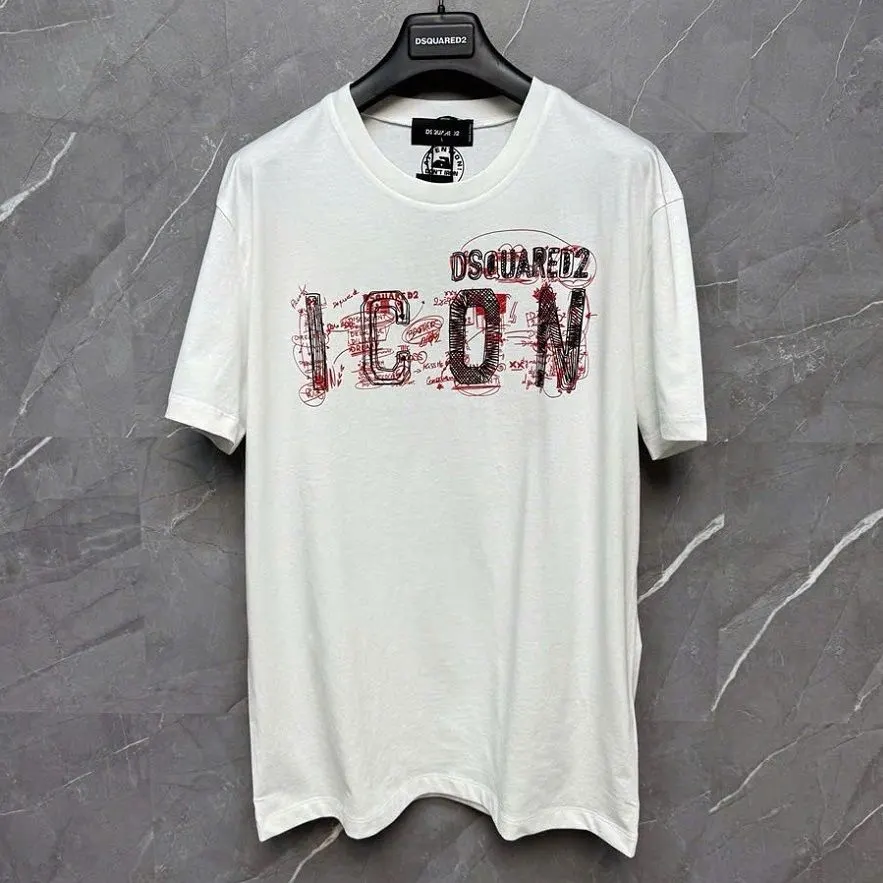 Áo phông Dsquared2 trắng mã 15b cổ tròn nam nữ tinh tế Like Authentic Áo phông Dsquared2 trắng mã 15b cổ tròn nam nữ tinh tế Like Authentic