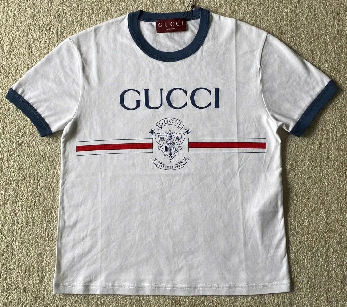 Áo thun trắng Gucci nam mã 2 cổ tròn hàng độc quyền cuốn hút Áo thun trắng Gucci nam mã 2 cổ tròn hàng độc quyền cuốn hút