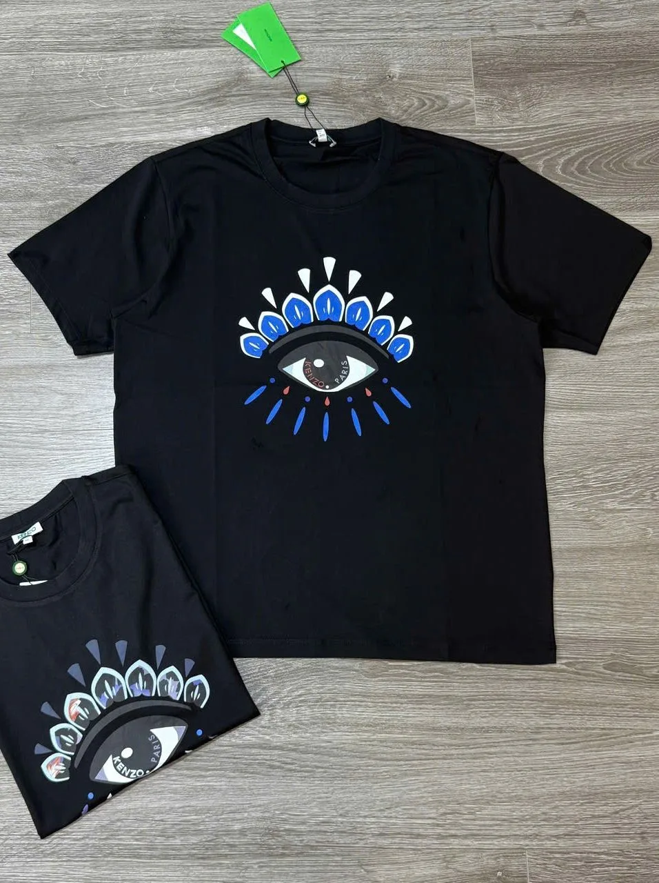 Áo thun đen có cổ Kenzo mã 13 nam nữ phông cổ tròn Like Authentic cá tính