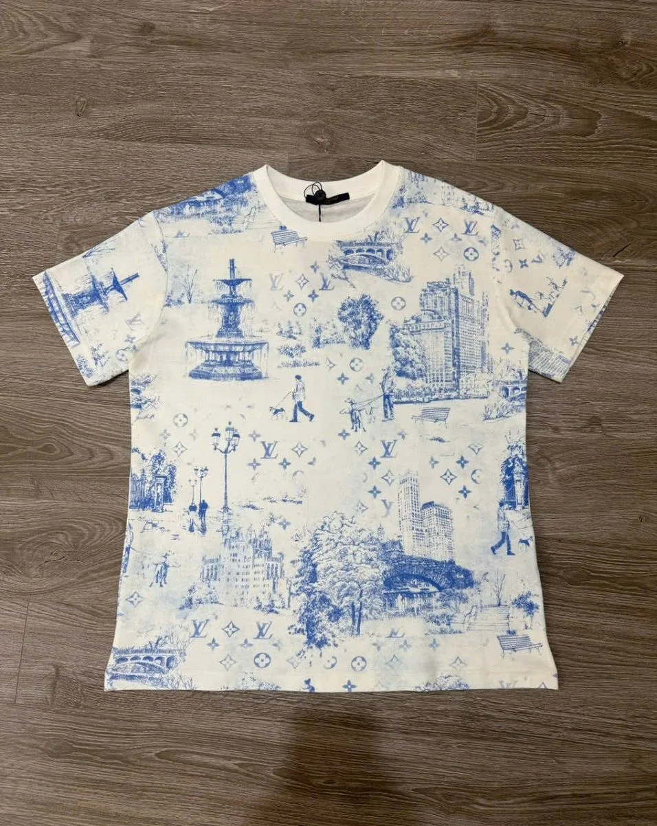 Áo thun LV trắng mã 5b — áo phông cổ tròn xịn xò nam nữ y như thật