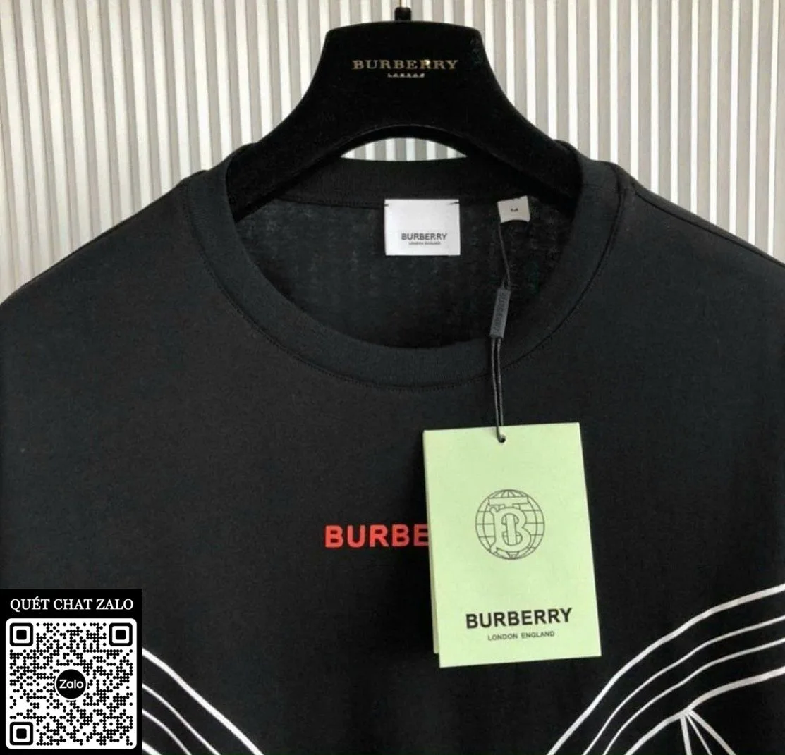 Áo phông nam màu đen BBR Burberry mã 4 cá tính sang trọng chuẩn đẹp
