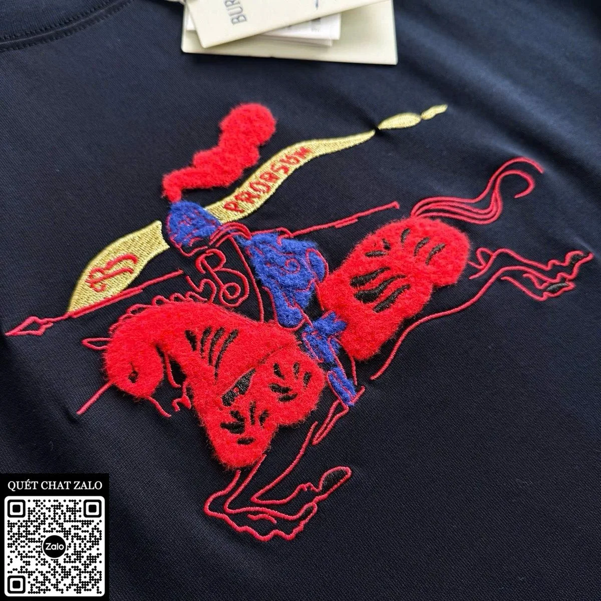 Áo phông nam màu đen BBR Burberry mã 8 hiếm men lì đẳng cấp