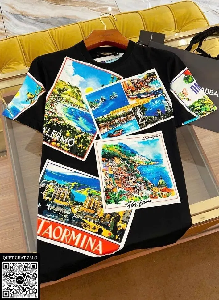 Áo phông nam màu đen Dolce Gabbana mã 42b đáng tiền Like Authentic