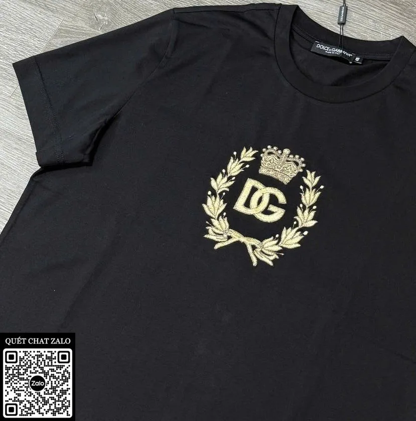 Áo phông nam màu đen Dolce mã 44 phong cách quý tộc tinh tế cao cấp Áo phông nam màu đen Dolce mã 44 phong cách quý tộc tinh tế cao cấp
