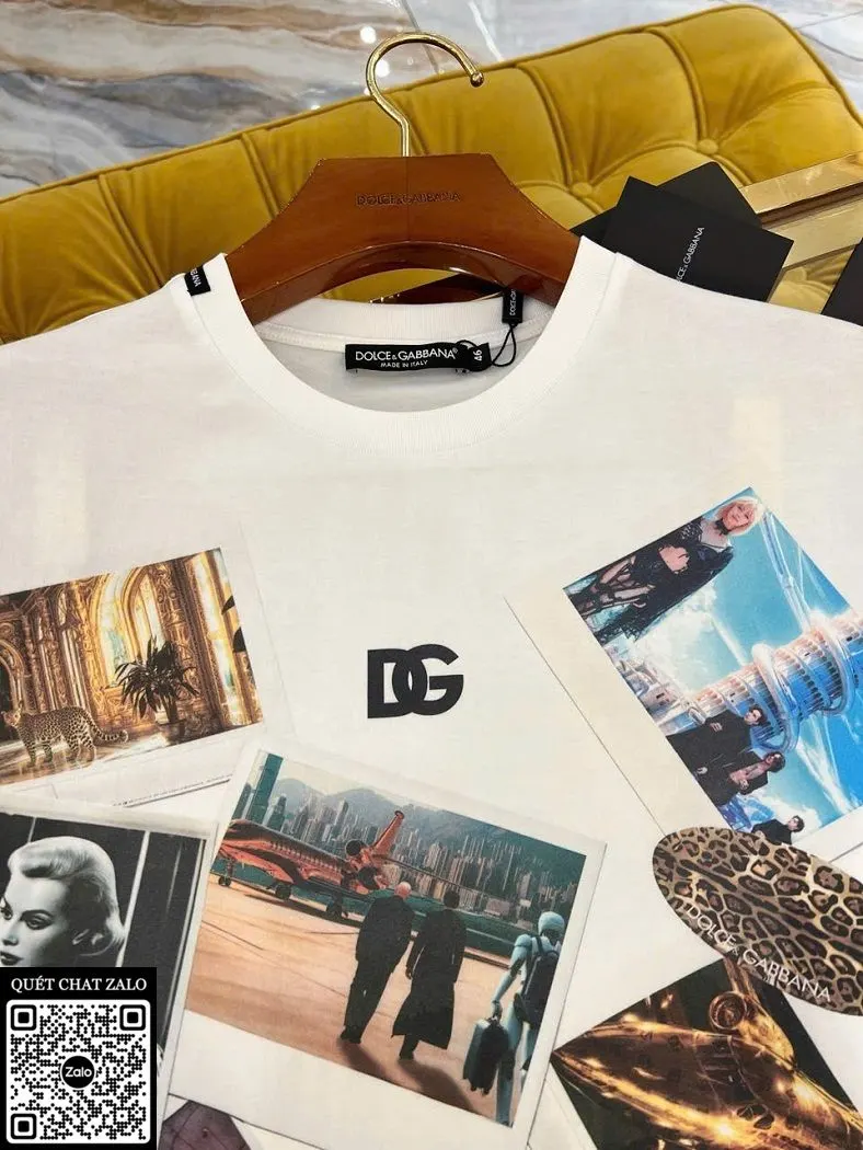 Áo phông nam màu trắng Dolce Gabbana mã 36 thượng hạng thích ngay