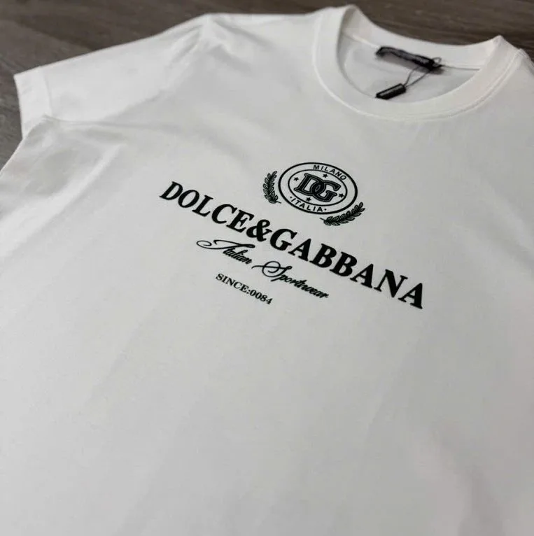 Áo phông nam màu trắng Dolce DG mã 7b cao cấp chuẩn dáng tinh tế
