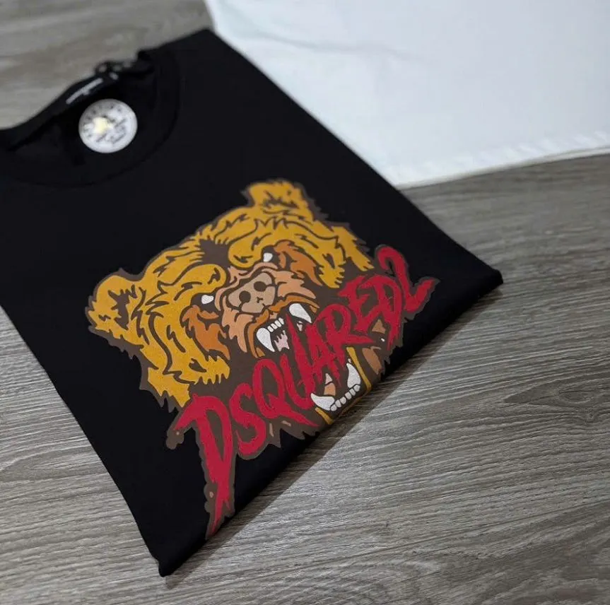 Áo phông nam màu đen Dsq2 mã 22 cao cấp Dsquared2 phù hợp