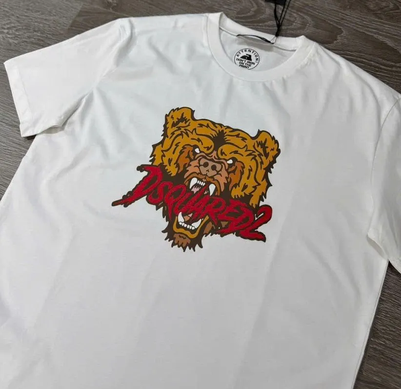Áo phông nam màu trắng Dsq2 mã 16 chuẩn gu chất lượng đỉnh cao